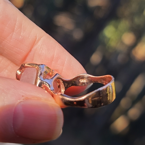 Morganite large 10k boulder & Amethyst 24k rosegold ring sz8 - Picture 4 of 10